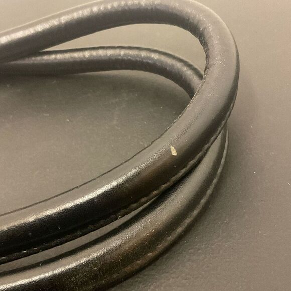 Mechi Bag Purse Replacement Handles 18" Long Silver and Black Ring Claps A - Picture 3 of 5